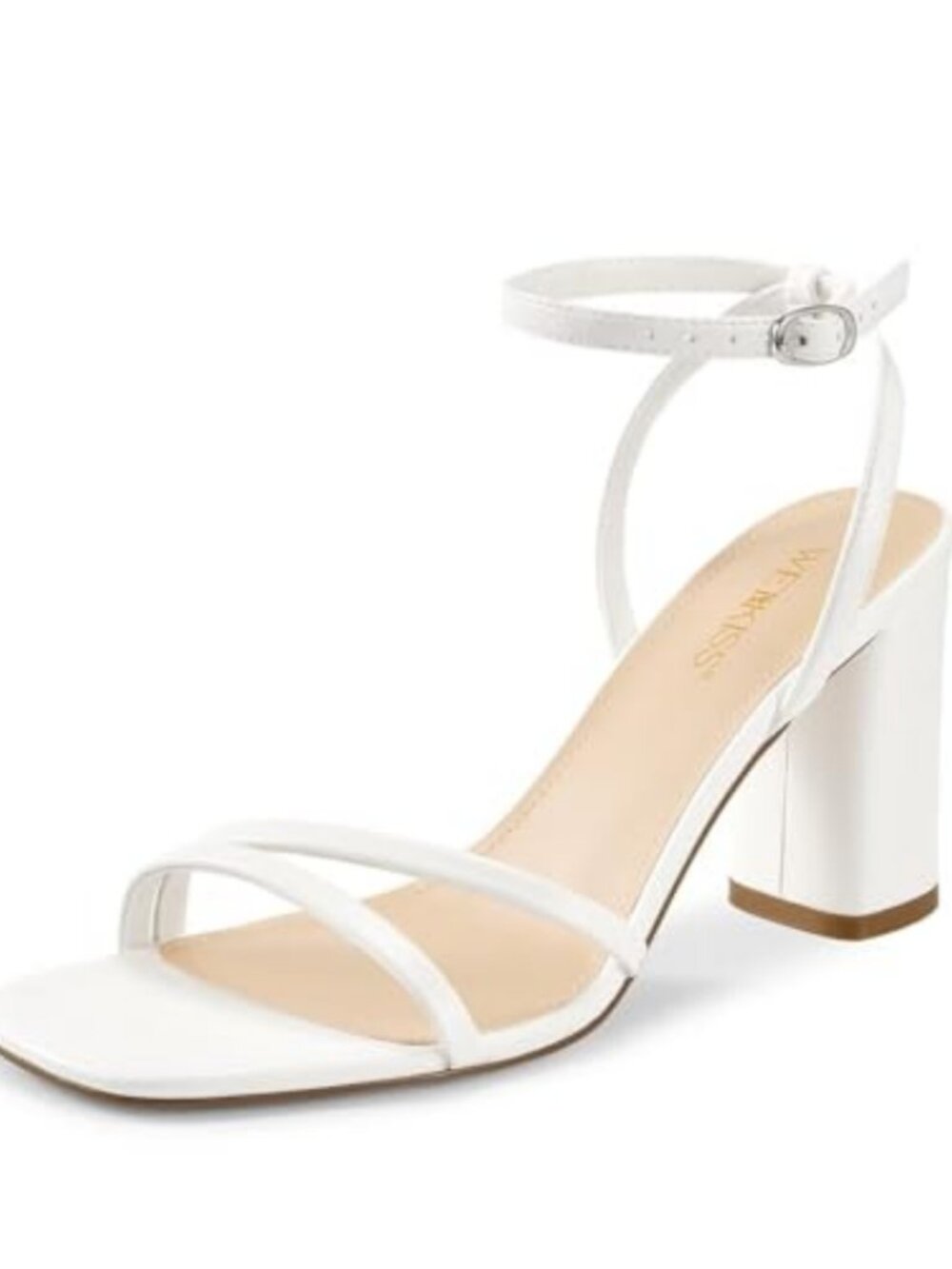 Chunky Strappy Heels Square Open Toe Ankle Buckle Comfortable Party Sandals
